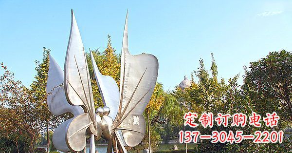 河南英伦风格精致不锈钢抽象蝴蝶雕塑