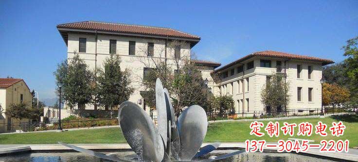 河南抽象花朵不锈钢喷泉雕塑