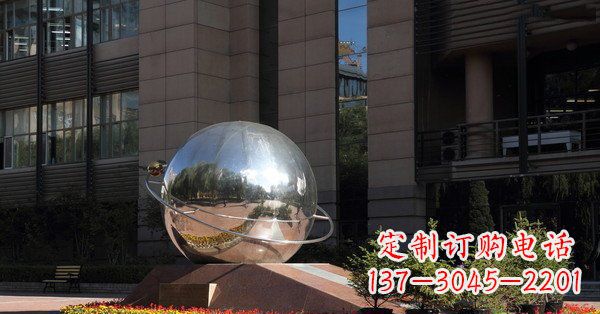 河南精美不锈钢制地球与赤道雕塑