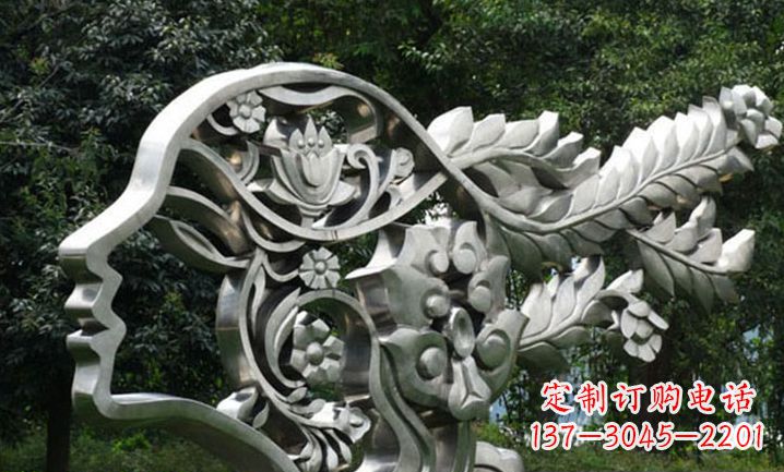 河南美丽如梦不锈钢美女雕塑