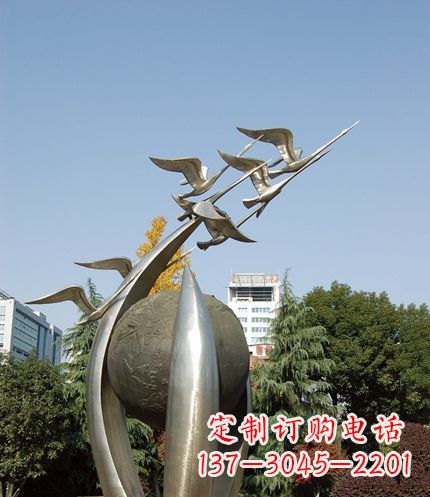 河南唯美 大雁不锈钢雕塑