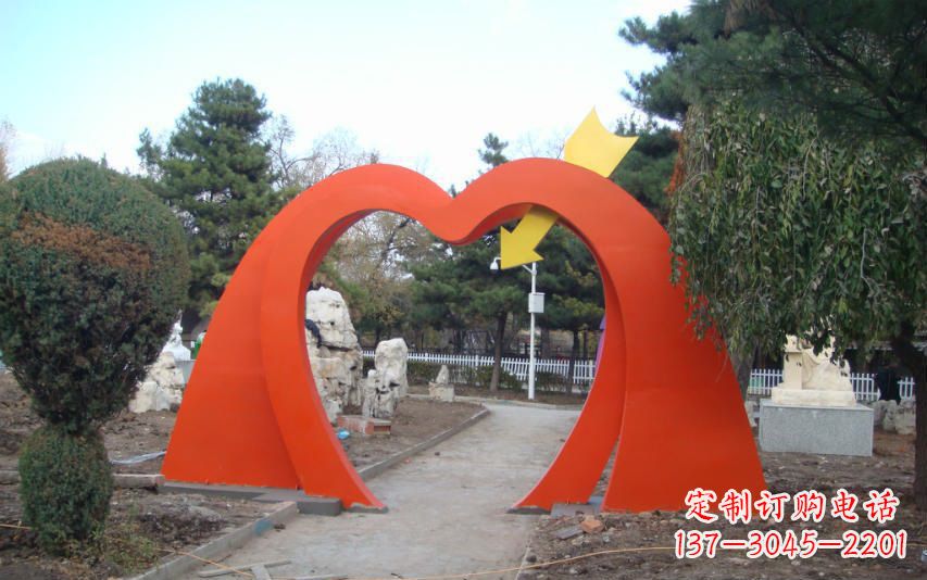 河南高雅大气的不锈钢拱门雕塑