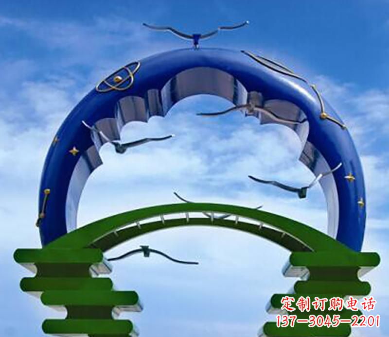 河南不锈钢帝王拱景观雕塑