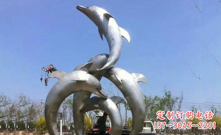 河南品质精美的不锈钢海豚雕塑