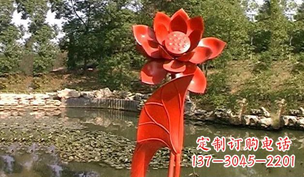 河南精美不锈钢荷花雕塑