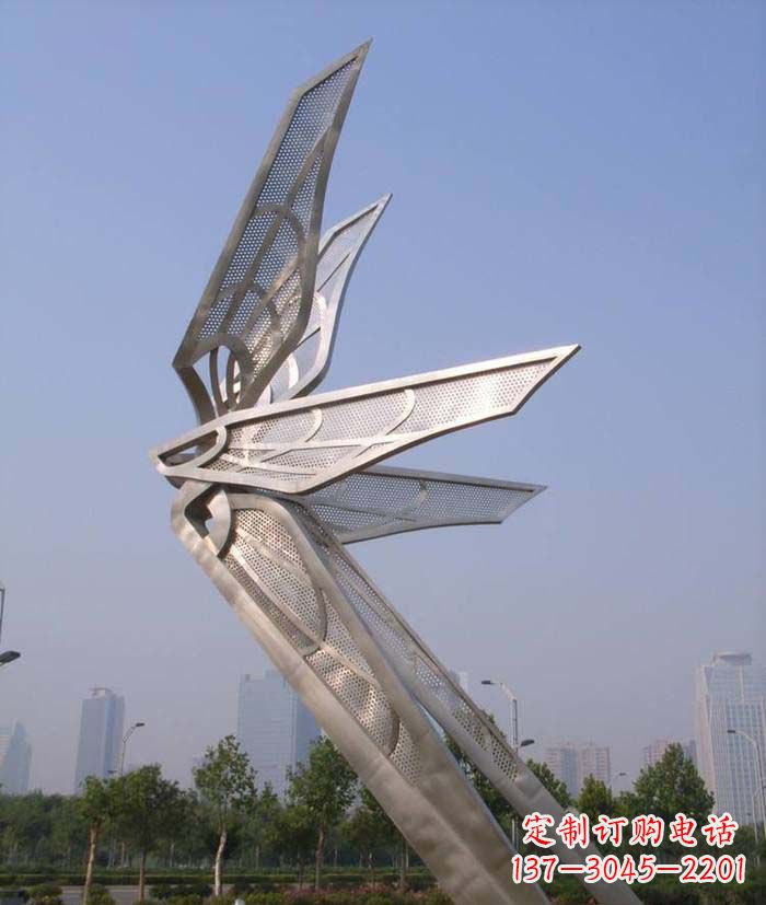 河南大型不锈钢蝴蝶翅膀雕塑