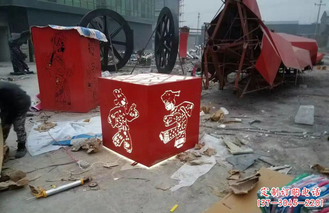 河南高品质不锈钢皮影戏人物雕塑