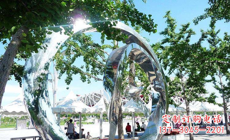 河南公园不锈钢景观圆环雕塑