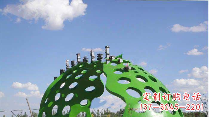 河南约克公园不锈钢镂空半圆拱门雕塑