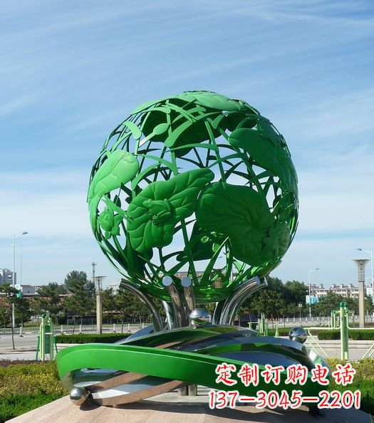 河南不锈钢镂空荷叶青蛙雕塑