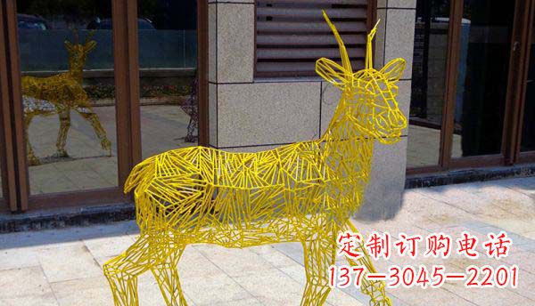河南梦幻般的不锈钢小鹿大理石塑像