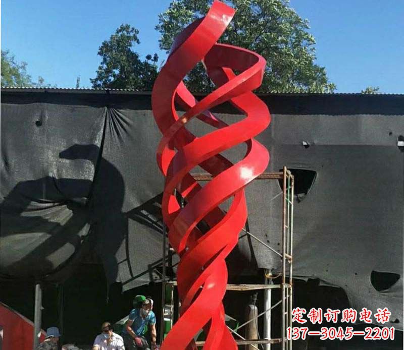 河南高端不锈钢螺旋飘带景观雕塑