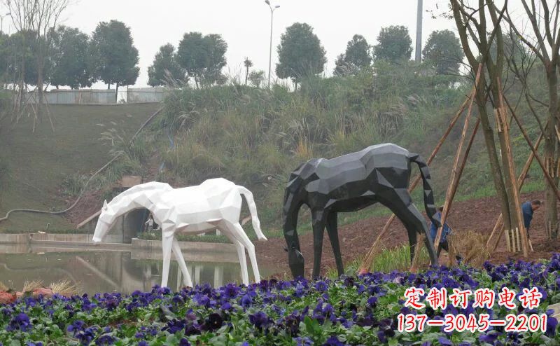 河南盛世之美,精美不锈钢动物雕塑