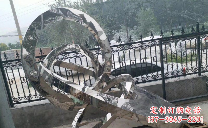 河南公园拼接圆环景观不锈钢雕塑