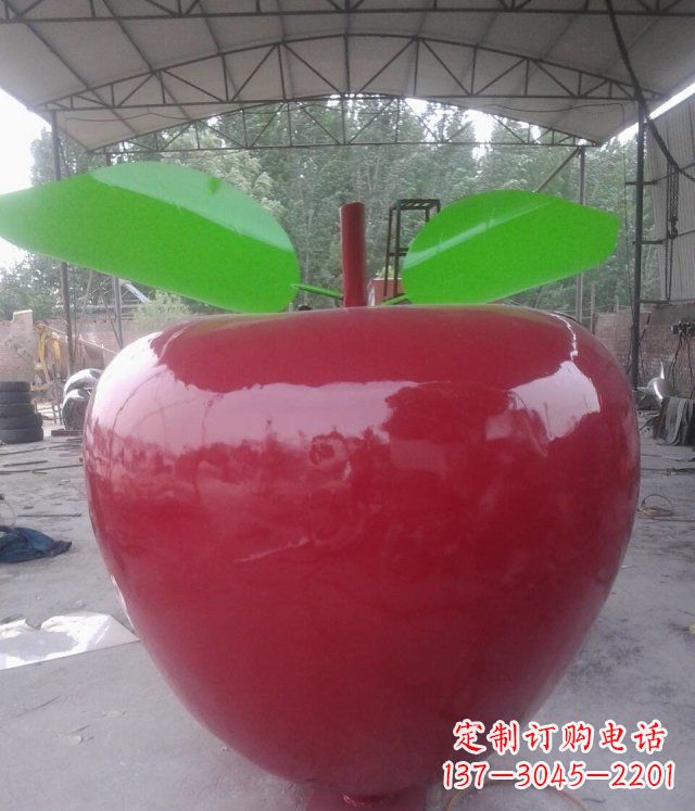 河南公园不锈钢苹果景观雕塑