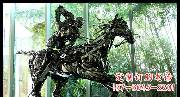河南高品质不锈钢骑马雕塑