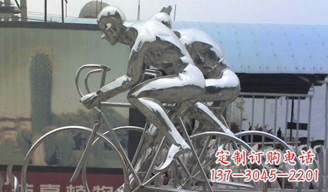 河南不锈钢骑行自行车雕塑