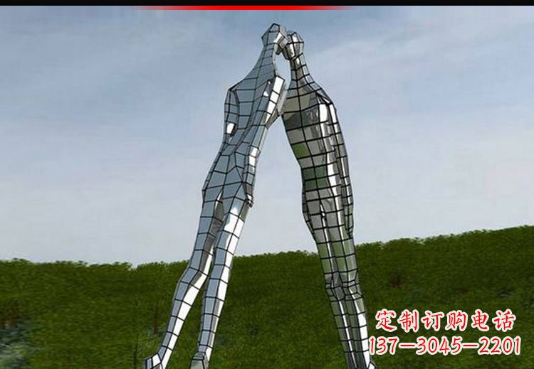 河南爱的无限,不锈钢情侣人物雕塑