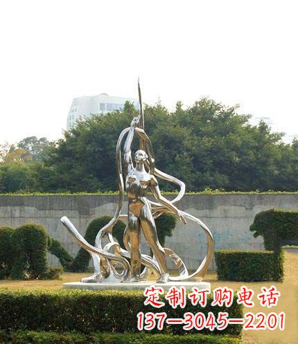 河南跳丝带魅力少女铜雕