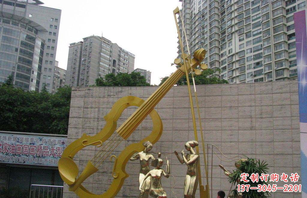 河南不锈钢演奏大提琴雕塑