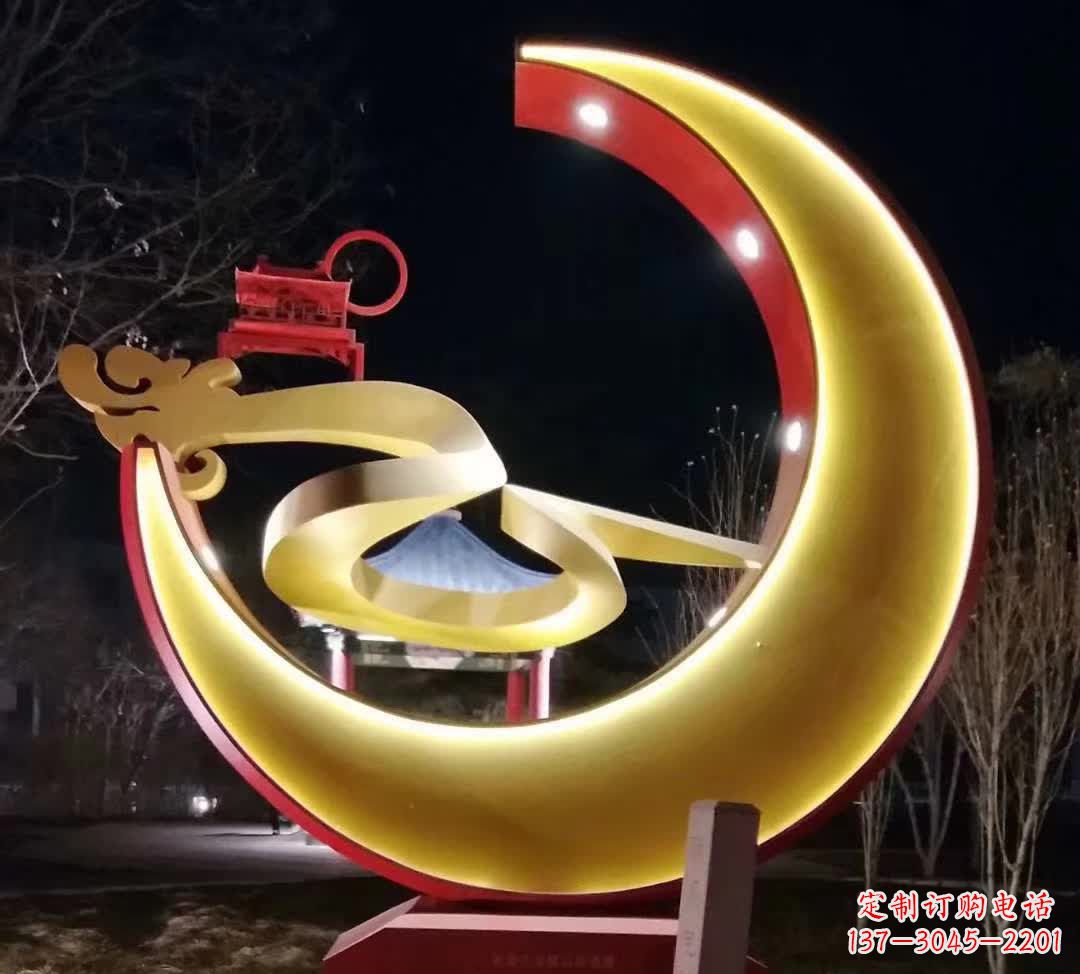 河南精致不锈钢月亮雕塑