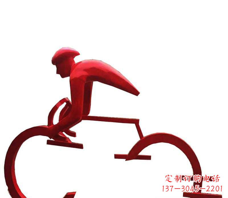 河南公园主题不锈钢自行车雕塑