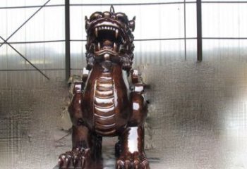 河南来自古老文化的獬豸铜雕