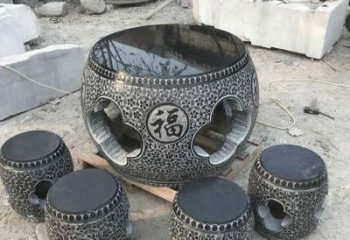 河南特大型福字桌凳石雕