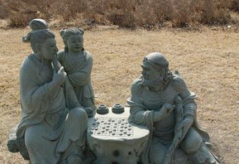 河南八仙下棋铜雕塑