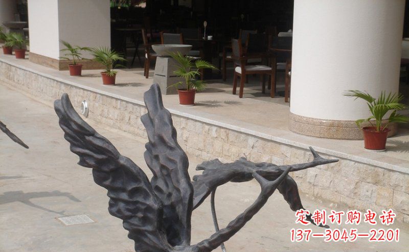 河南公园抽象大雁动物铜雕