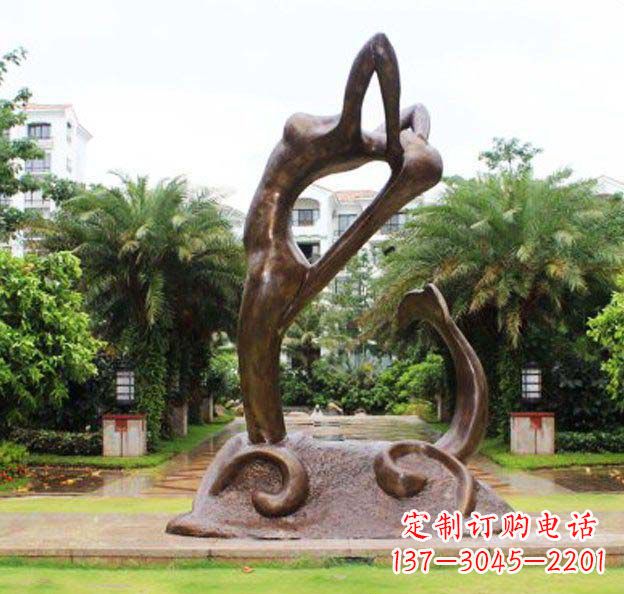 河南公园抽象美人鱼景观铜雕