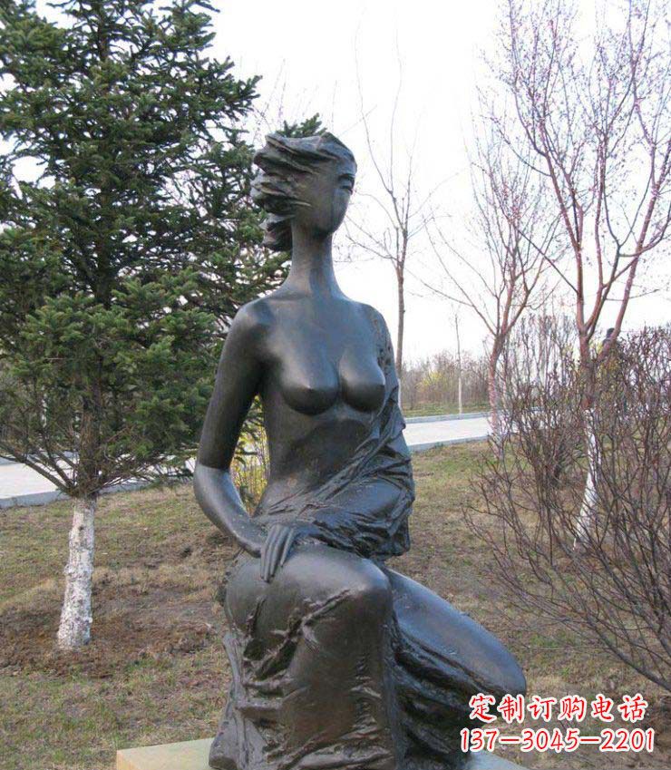 河南公园抽象女人人物铜雕1