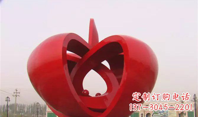 河南公园抽象水果不锈钢雕塑
