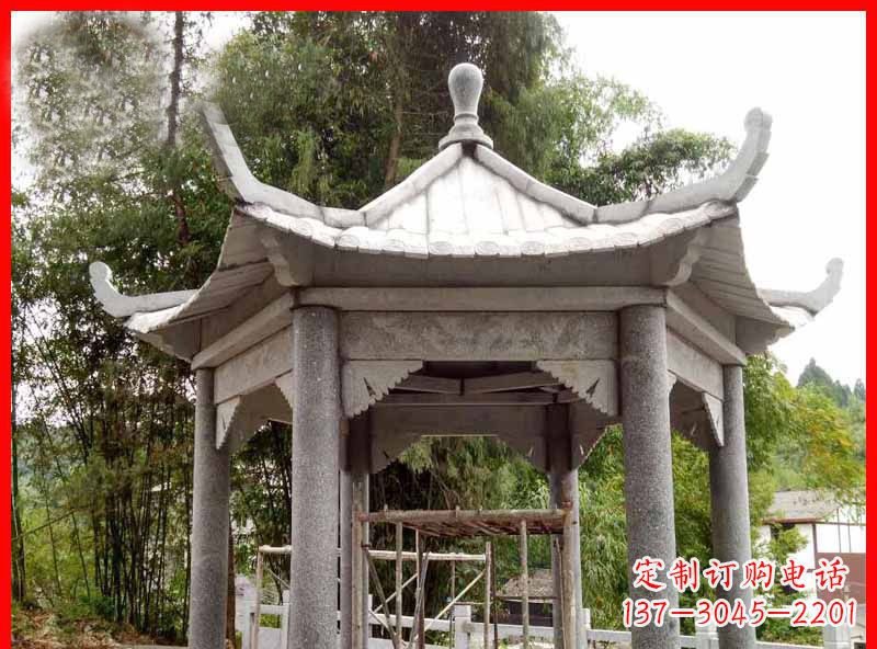 河南复古公园石凉亭雕塑