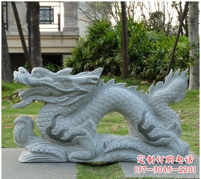 河南精美雕刻的大理石龙雕塑