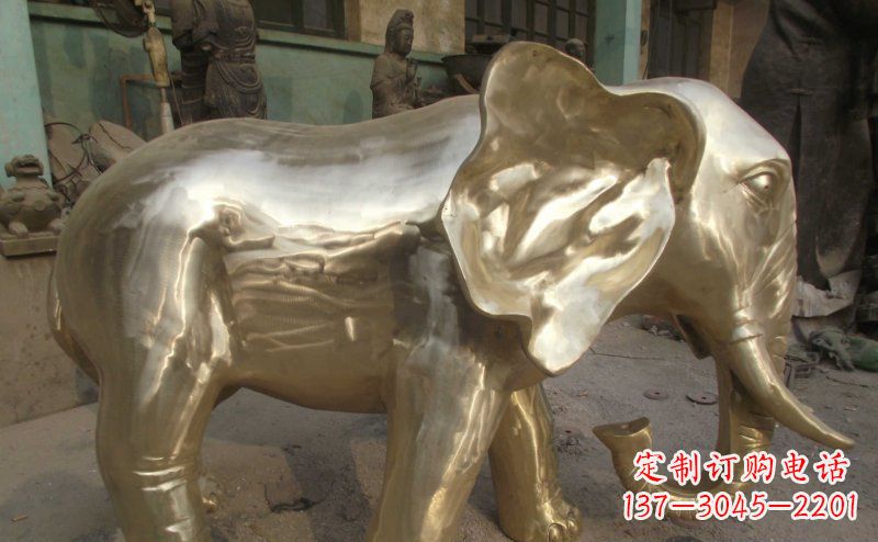 河南公园大象动物铜雕_2