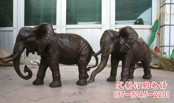 河南传统文化雕塑雕刻大象招财神像