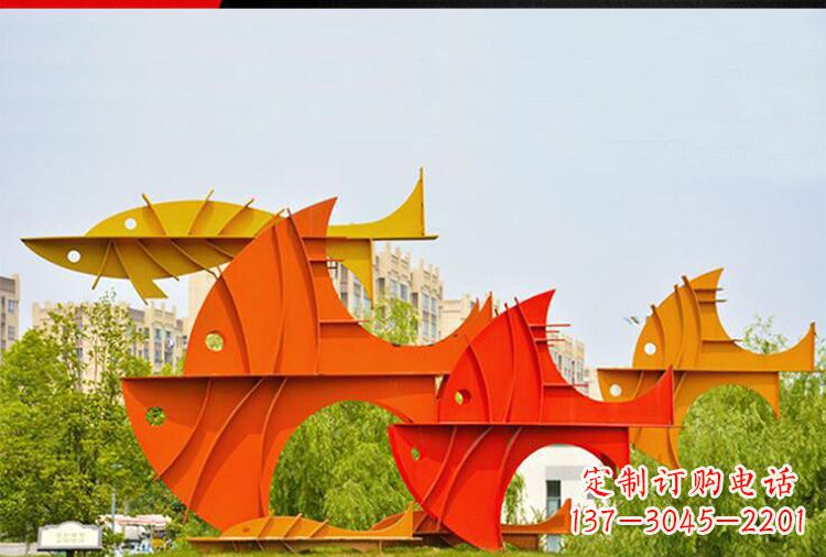 河南大型不锈钢鲤鱼雕塑