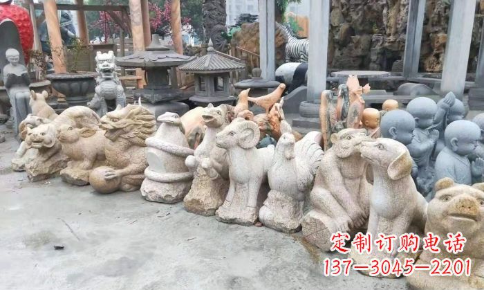 河南十二生肖动物雕塑