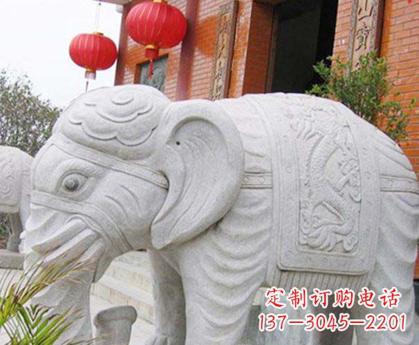 河南公园动物大理石大象石雕