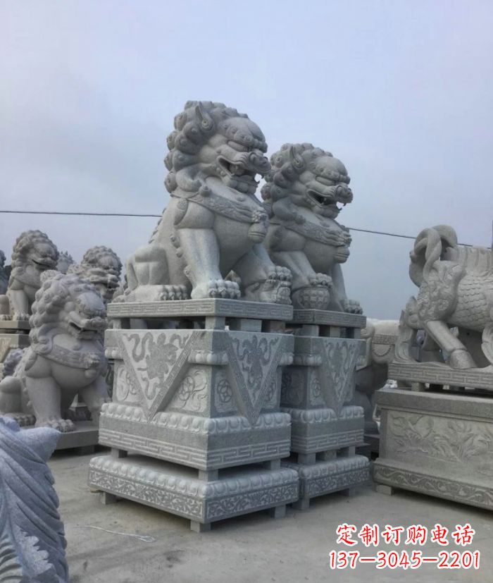 河南公园动物大理石狮子石雕 (4)
