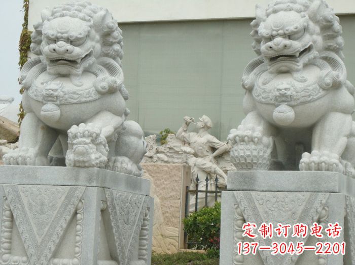 河南公园动物大理石狮子石雕 (5)