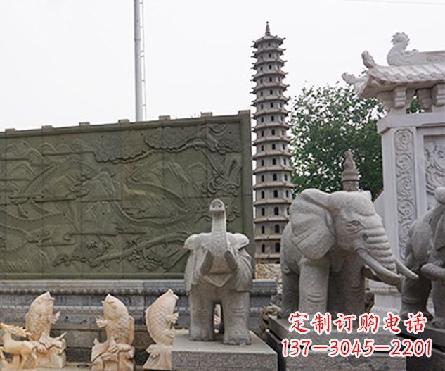 河南艺术级大象石雕