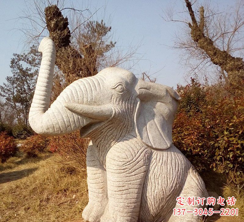 河南公园动物大象石雕