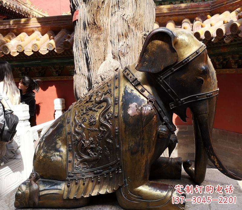 河南公园动物大象铜雕