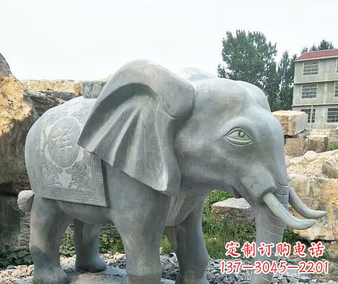 河南公园动物仿古大象石雕