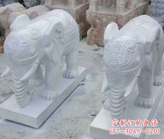 河南高雅雕塑招财石雕大象