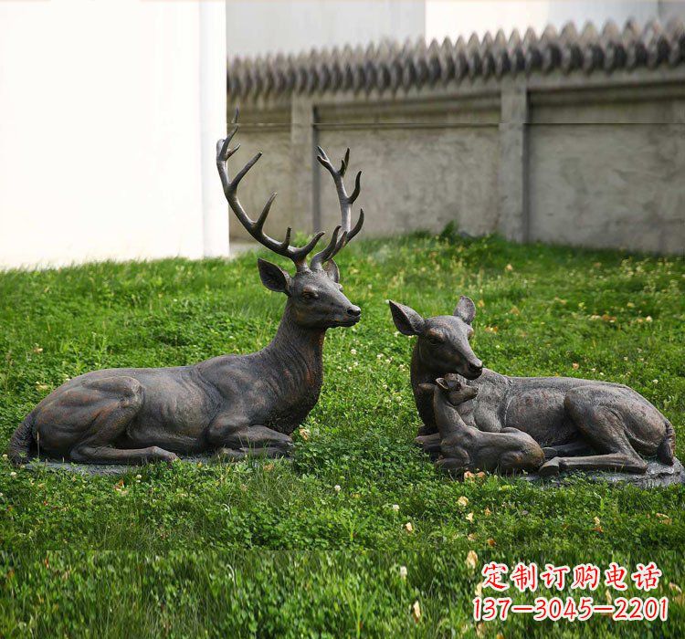 河南精美梅花鹿铜雕