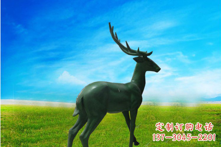 河南中领雕塑 | 公园动物梅花鹿铜雕