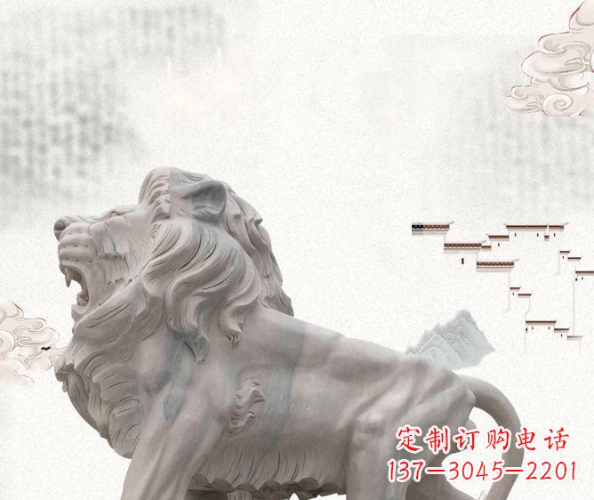 河南公园动物欧式石狮子雕塑
